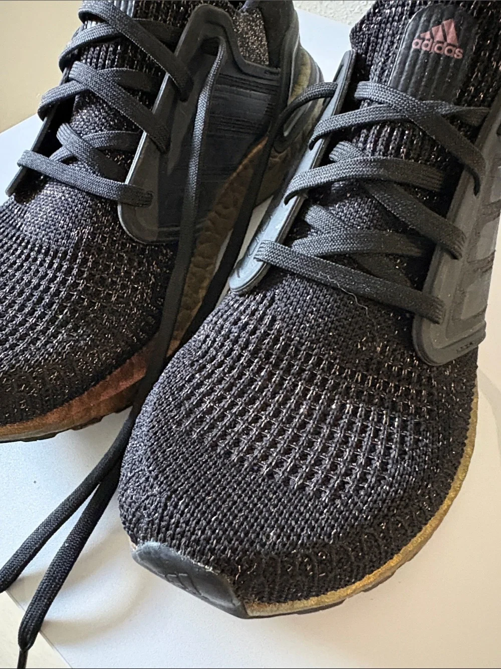 adidas Women's Ultraboost Black Knit Sneakers with Copper Accents